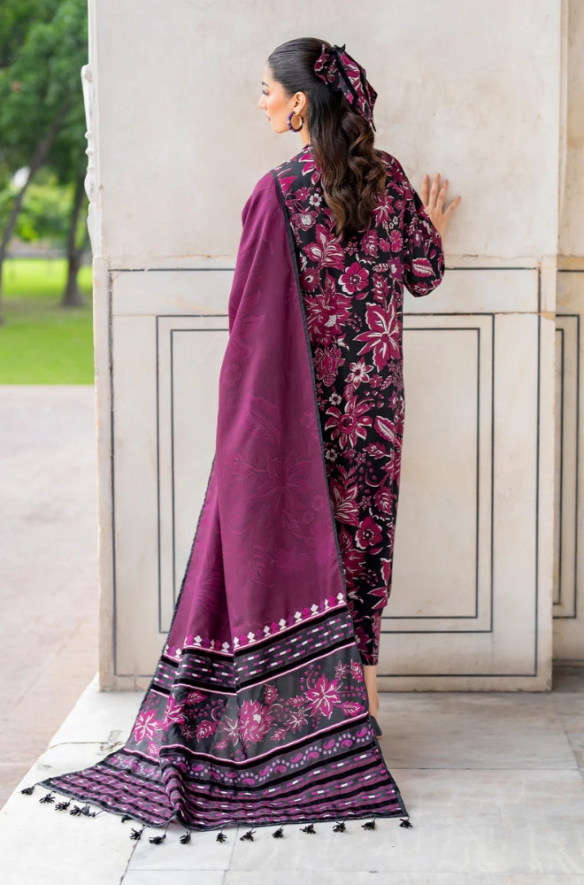 Baroque - 3PC Unstitched Printed Khaddar Shirt with Printed Khaddar Dupatta and Trouser - RF1201