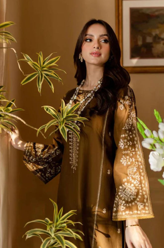 Batik - 2PC Lawn Embroidered Shirt with Plain Trouser (Unstitched) - RF1356