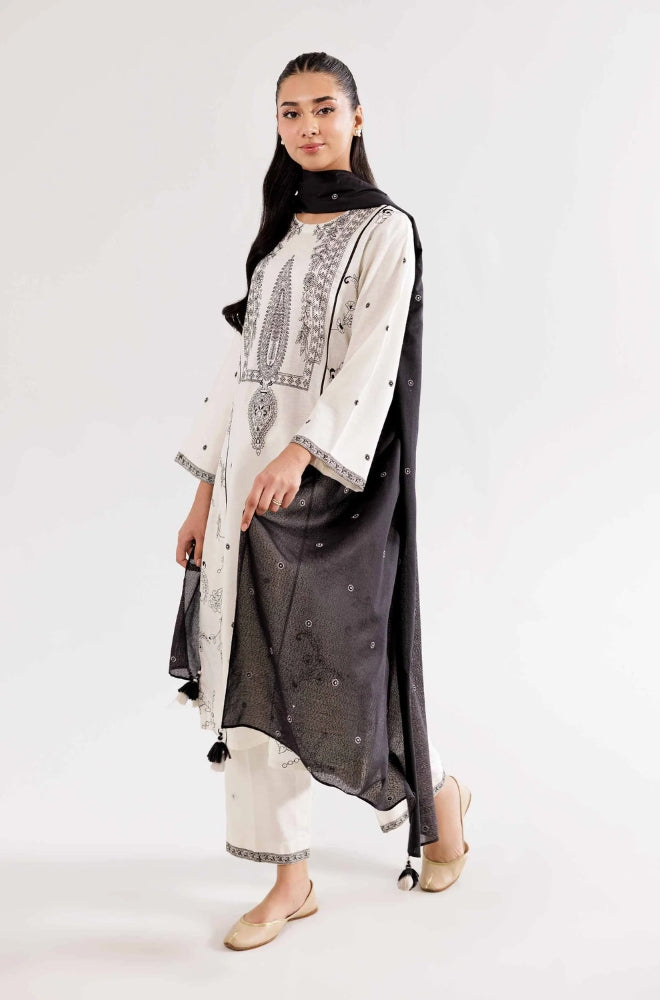 Nishat - 3PC Unstitched Dhanak Embroidered Shirt with Embroidered Dhanak Dupatta and Trouser - RF1297