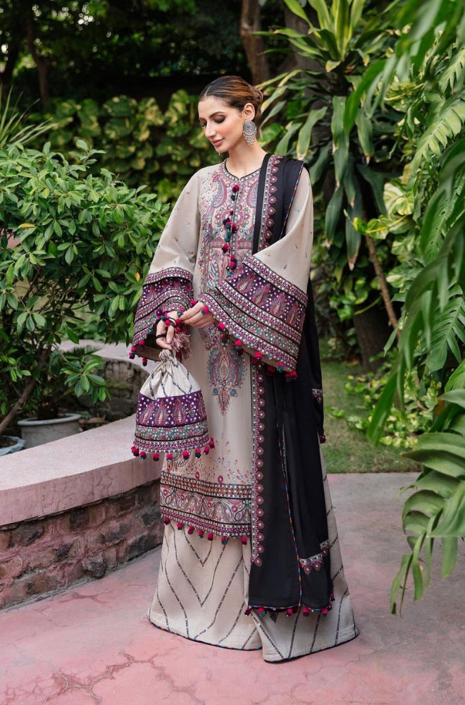Jazmin - 3PC Unstitched Lawn Heavy Embroidered Shirt with Embroidered Chiffon Dupatta - RF1038
