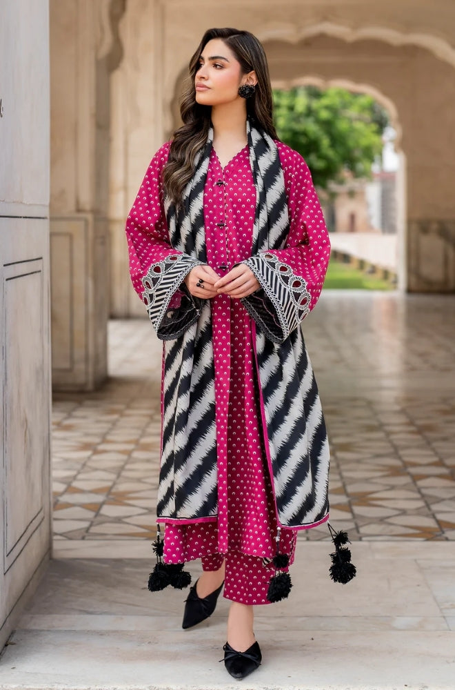Baroque - 3PC Unstitched Printed Khaddar Shirt with Printed Khaddar Dupatta and Trouser - RF1237