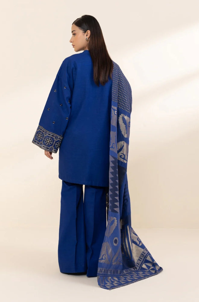Sapphire - 3PC Unstitched Khaddar Embroidered Front with Digital Printed Dupatta and Trouser - RF1275