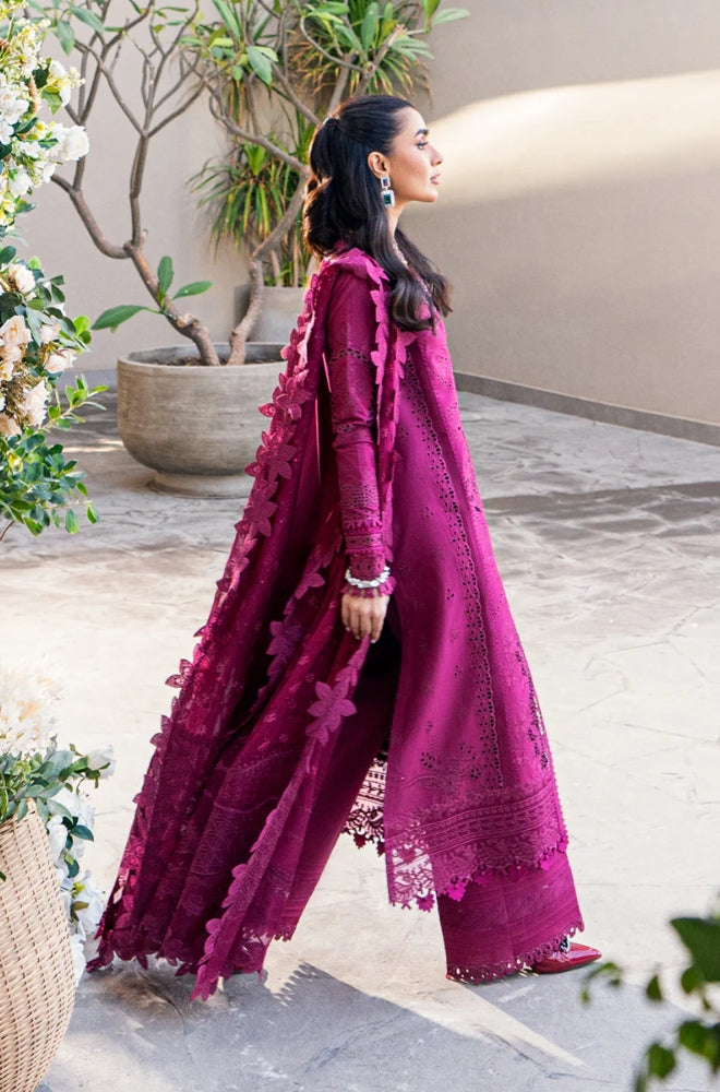 Qalamkar - 3PC Lawn Embroidered Shirt with Embroidered Slub Net Dupatta (Unstitched) - RF1325