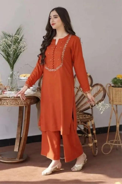 Aisling - 3PC Unstitched Dhanak Embroidered Shirt with Dhanak Dupatta and Trouser - RF1147 royalpret