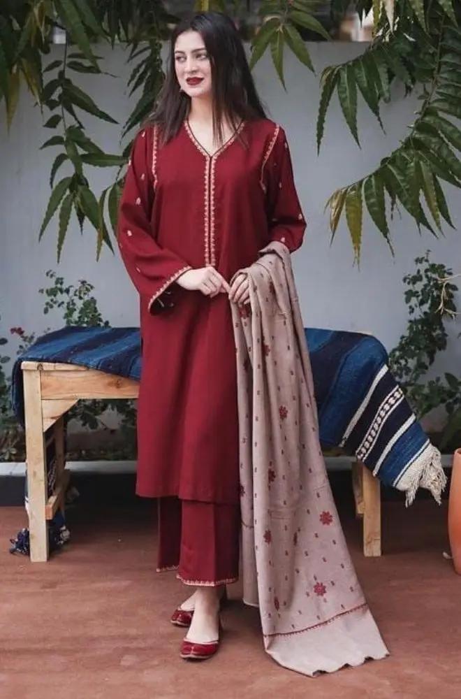 Aisling - 3PC Unstitched Dhanak Embroidered Shirt with Dhanak Embroidered Dupatta and Trouser - RF1155 royalpret