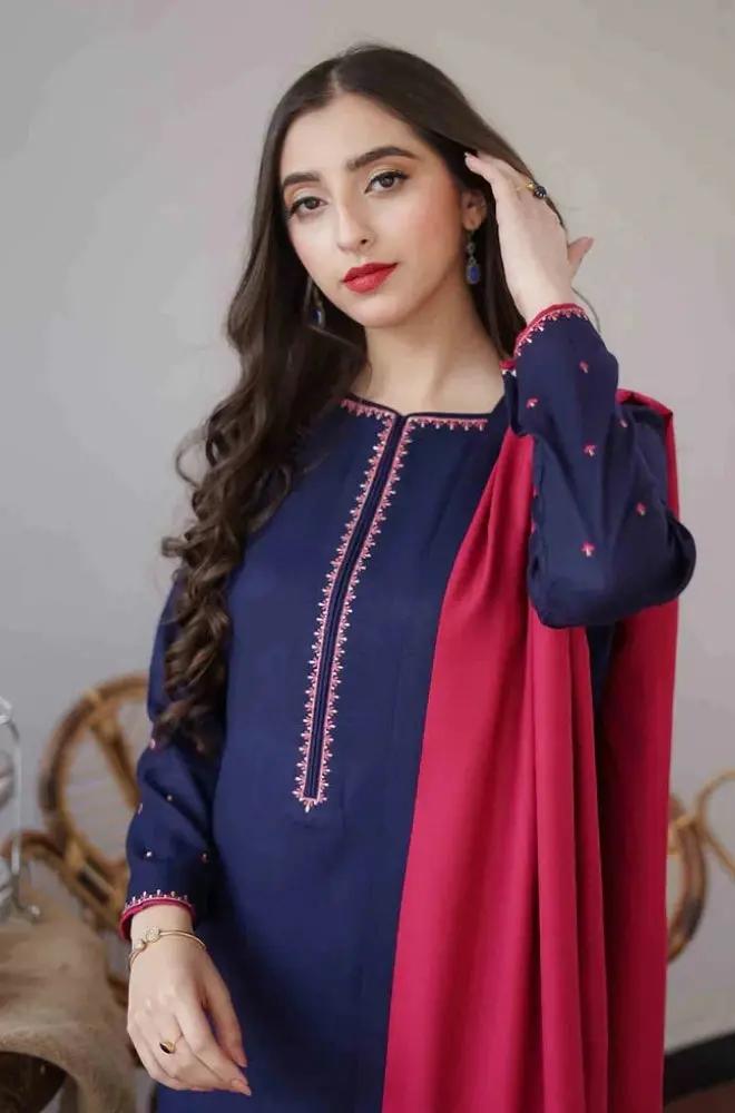 Aisling - 3PC Unstitched Dhanak Embroidered Shirt with Patti Work Dupatta and Trouser - RF1157 royalpret