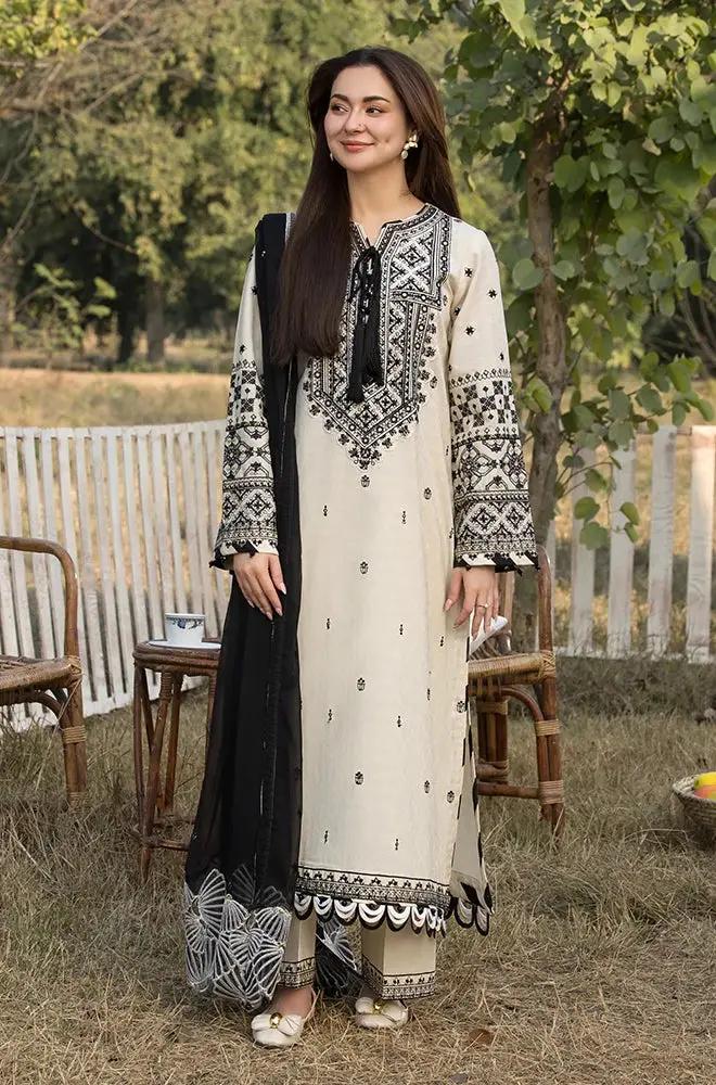 Allys - 3PC Lawn Embroidered Shirt with Embroidered Chiffon Dupatta (Unstitched) - RF1339 royalpret