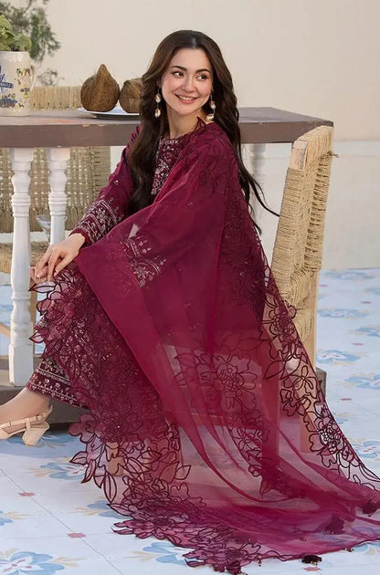 Allys - 3PC Lawn Embroidered Shirt with Embroidered Organza Dupatta (Unstitched) - RF1337 royalpret