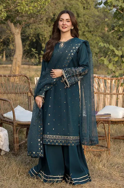 Allys - 3PC Lawn Sequence Embroidered Shirt with Sequence Embroidered Organza Dupatta (Unstitched) - RF1340 royalpret