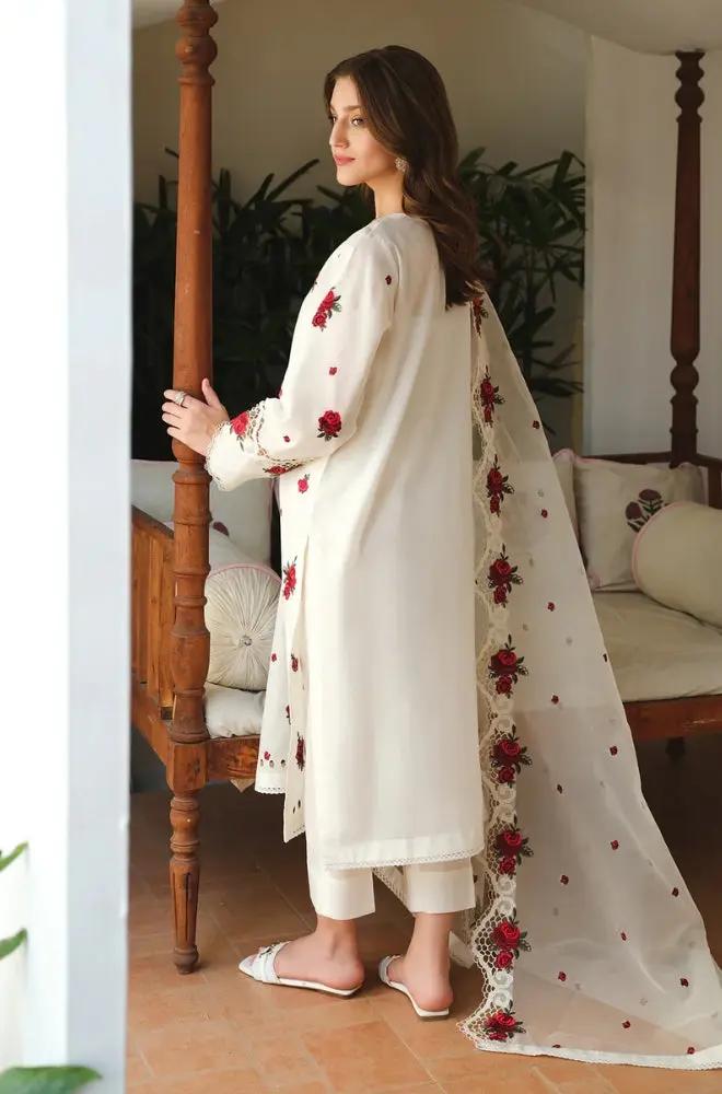 Baroque - 3PC Lawn Embroidered Shirt with Embroidered Chiffon Dupatta (Unstitched) - RF1313 royalpret
