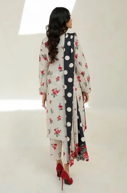 Baroque - 3PC Unstitched Digital Printed Karandi Shirt with Printed Karandi Dupatta and Trouser - RF1135 royalpret
