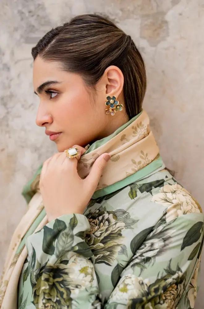 Baroque - 3PC Unstitched Printed Karandi Shirt with Printed Karandi Dupatta and Same Printed Trouser - RF1248 Royal Pret