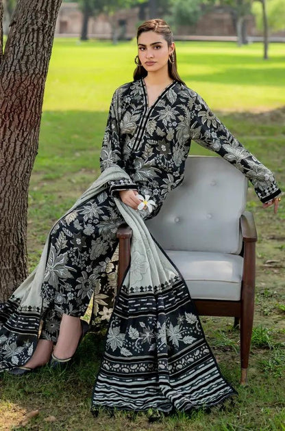 Baroque - 3PC Unstitched Printed Khaddar Shirt with Printed Khaddar Dupatta and Same Printed Trouser - RF1200 royalpret