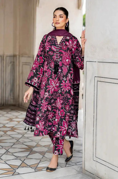 Baroque - 3PC Unstitched Printed Khaddar Shirt with Printed Khaddar Dupatta and Trouser - RF1201 royalpret