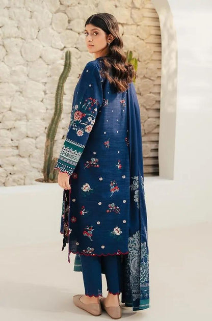 Beechtree - 3PC Unstitched Dhanak Embroidered Shirt with Dhanak Printed Dupatta and Trouser - RF1168 royalpret