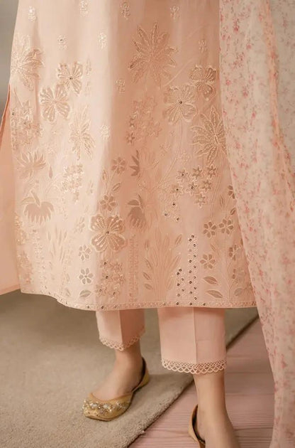 Cross Stitch - 3PC Unstitched Lawn Embroidered Shirt with Printed Cotton Net Dupatta - RF1068 royalpret