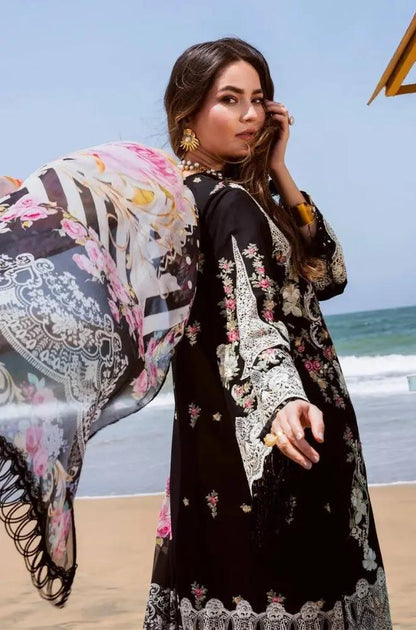 Elaf - 3PC Lawn Embroidered Shirt with Printed Chiffon Dupatta (Unstitched) - RF1310 royalpret