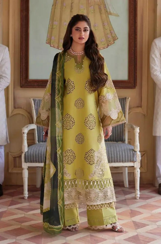 Elaf - 3PC Lawn Embroidered Shirt with Printed Chiffon Dupatta (Unstitched) - RF1311 royalpret
