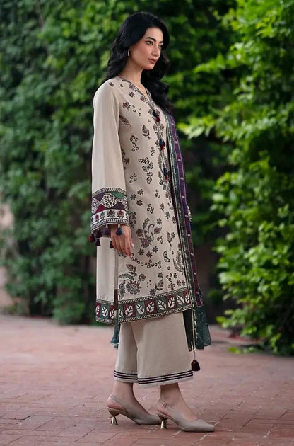 Jazmin - 3PC Unstitched Dhanak Embroidered Shirt with Pashmina Shawl and Trouser - RF1180 royalpret