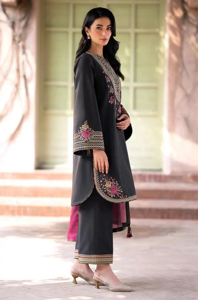 Jazmin - 3PC Unstitched Dhanak Embroidered Shirt with Printed Pashmina Wool Shawl and Embroidered Trouser - RF1189 royalpret
