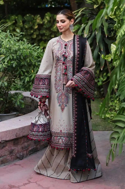 Jazmin - 3PC Unstitched Lawn Heavy Embroidered Shirt with Embroidered Chiffon Dupatta - RF1038 royalpret