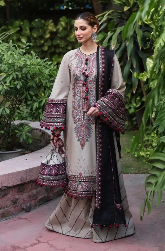 Jazmin - 3PC Unstitched Lawn Heavy Embroidered Shirt with Embroidered Chiffon Dupatta - RF1038 royalpret