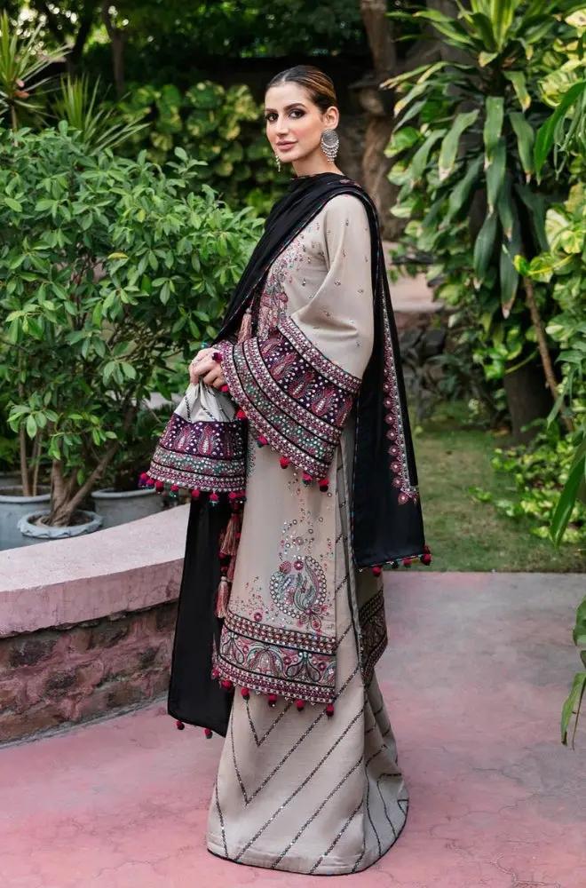 Jazmin - 3PC Unstitched Lawn Heavy Embroidered Shirt with Embroidered Chiffon Dupatta - RF1038 royalpret