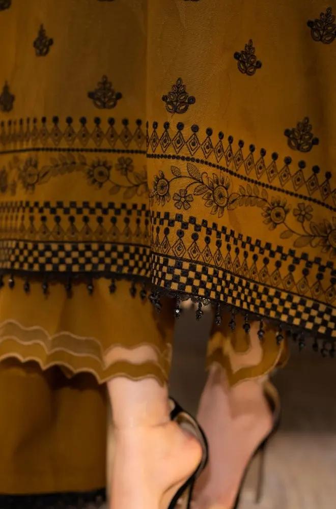 Libaas - 3PC Unstitched Dhanak Embroidered Shirt with Dhanak Embroidered Dupatta and Trouser - RF1289 Royal Pret