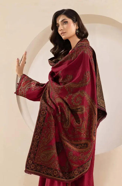 Maria B - 3PC Unstitched Dhanak Embroidered Shirt with Digital Printed Dupatta and Trouser - RF1190 royalpret