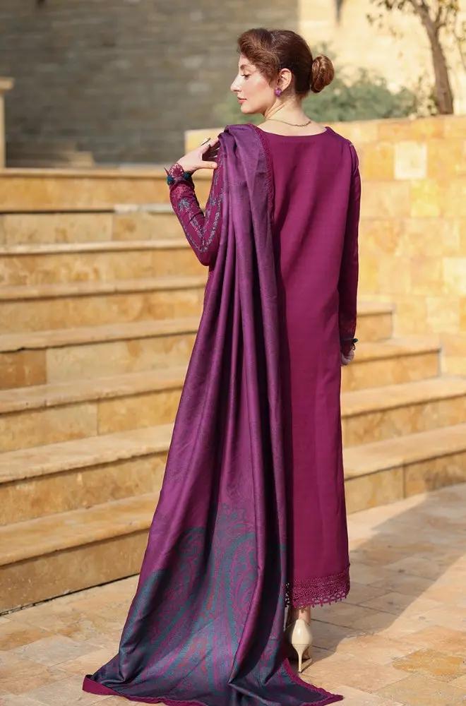 Rang Rasiya - 3PC Khaddar Embroidered Shirt with Digital Printed Dupatta and Trouser - RF1422 Royal Pret