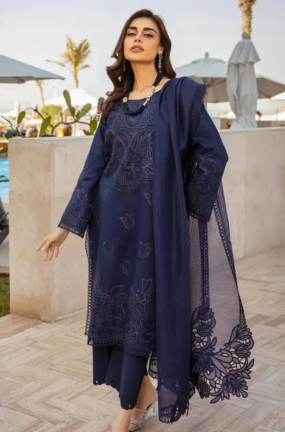 Rang Rasiya - 3PC Lawn Embroidered Shirt with Embroidered Khadi Net Dupatta (Unstitched) - RF1304 royalpret