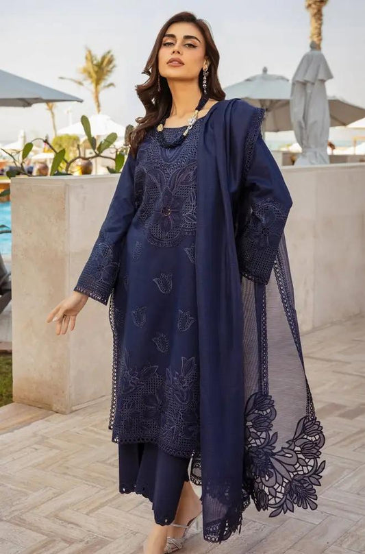 Rang Rasiya - 3PC Lawn Embroidered Shirt with Embroidered Khadi Net Dupatta (Unstitched) - RF1304 royalpret