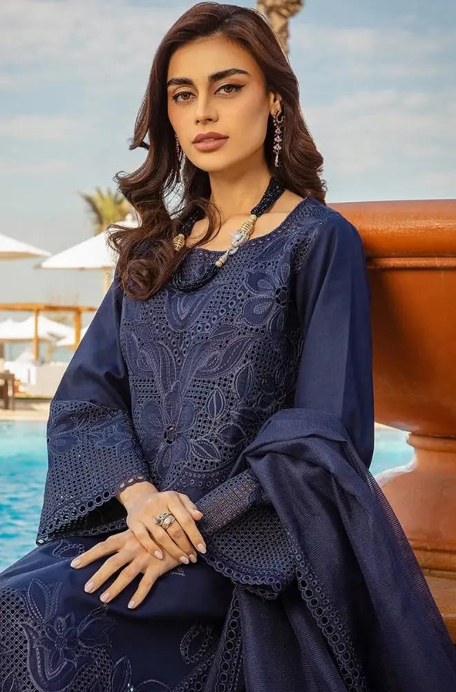 Rang Rasiya - 3PC Lawn Embroidered Shirt with Embroidered Khadi Net Dupatta (Unstitched) - RF1304 royalpret