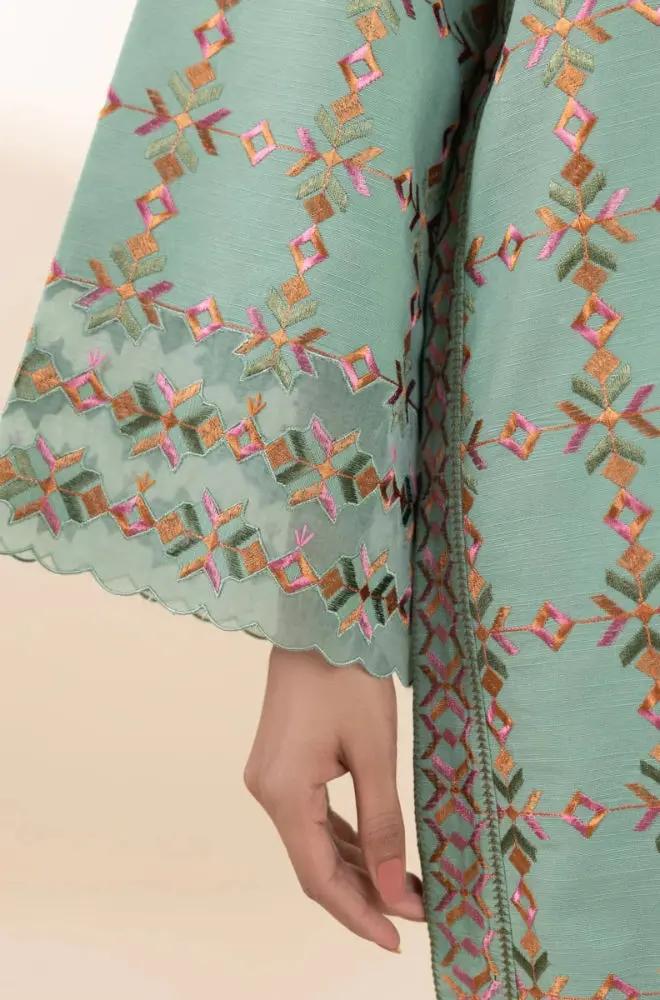 Sapphire - 3PC Unstitched Dhanak Embroidered Shirt with Dhanak Embroidered Dupatta - RF1293 royalpret