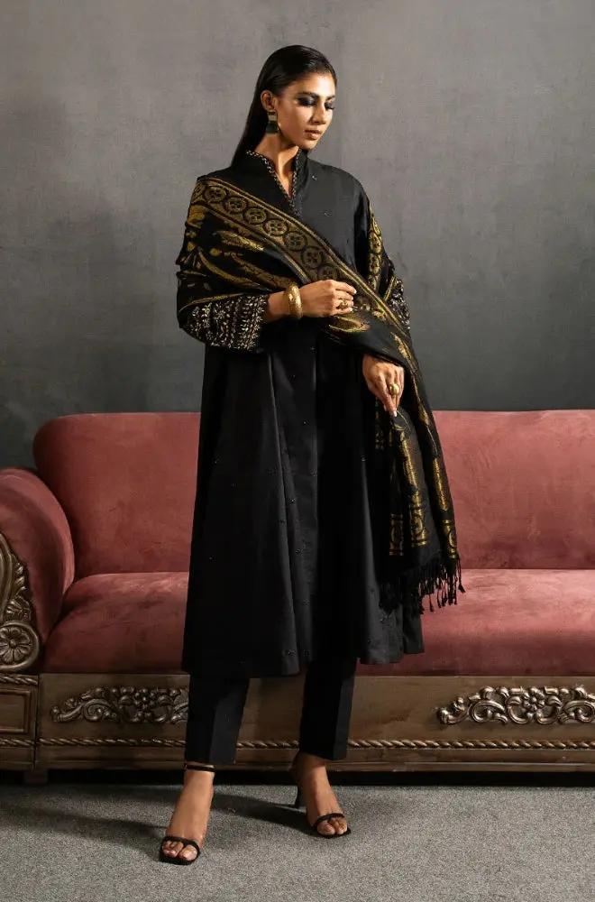 Sapphire - 3PC Unstitched Khaddar Sequence Embroidered Shirt with Digital Printed Dupatta and Trouser - RF1292 royalpret