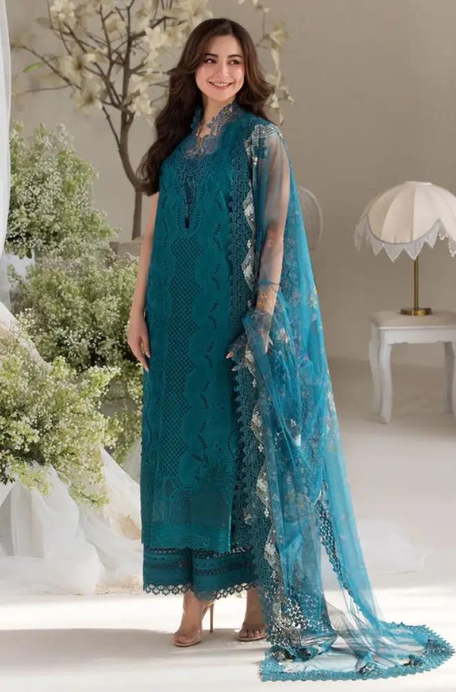 Sobia Nazir - 3PC Lawn Embroidered Chicken Kari Shirt with Embroidered Khaddi Net Dupatta (Unstitched) - RF1342 royalpret