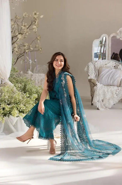 Sobia Nazir - 3PC Lawn Embroidered Chicken Kari Shirt with Embroidered Khaddi Net Dupatta (Unstitched) - RF1342 royalpret