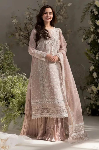Sobia Nazir - 3PC Lawn Embroidered Shirt with Embroidered Organza Dupatta (Unstitched) - RF1355 royalpret