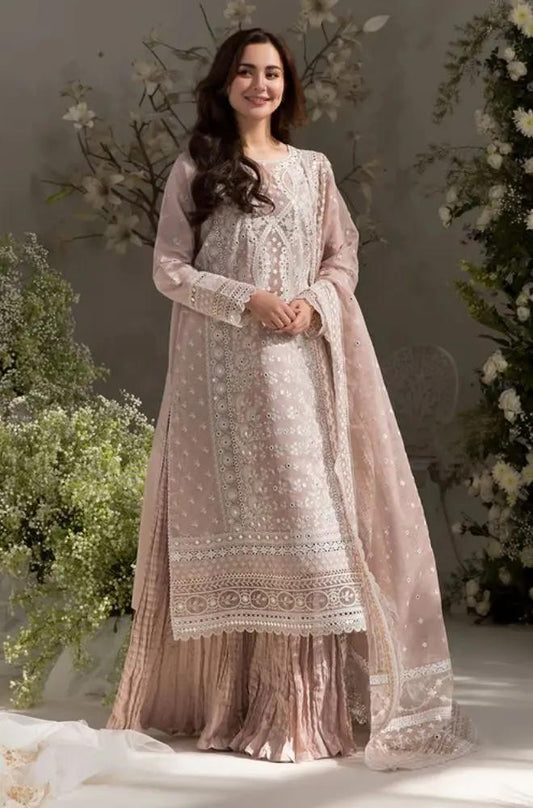 Sobia Nazir - 3PC Lawn Embroidered Shirt with Embroidered Organza Dupatta (Unstitched) - RF1355 royalpret
