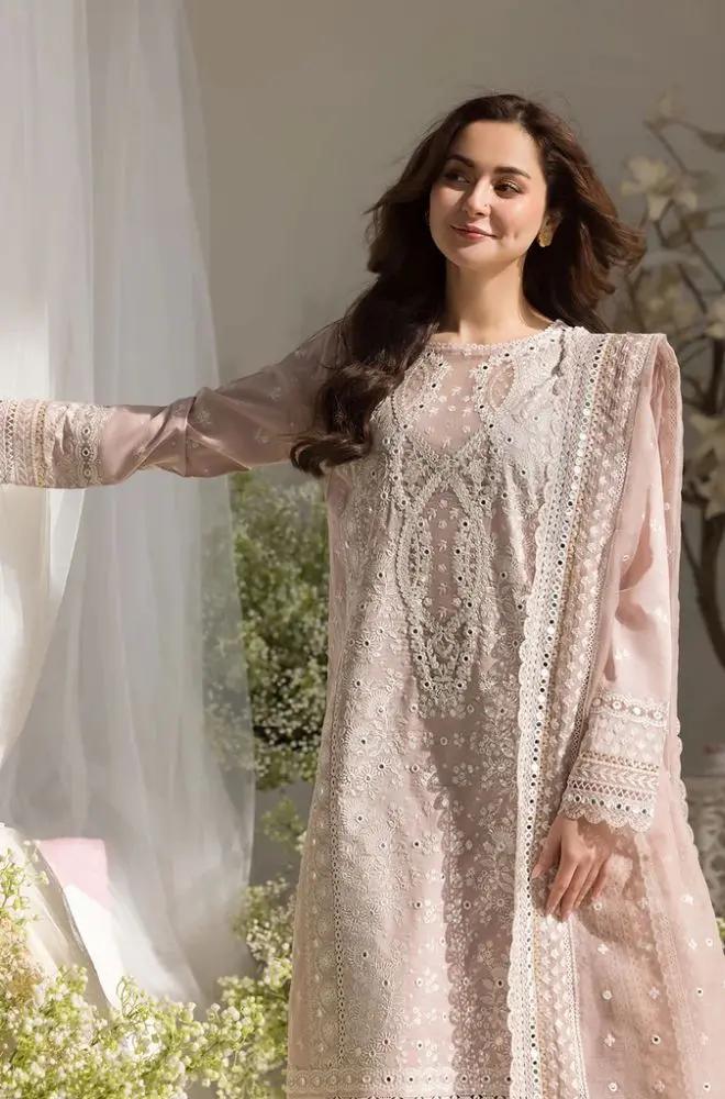 Sobia Nazir - 3PC Lawn Embroidered Shirt with Embroidered Organza Dupatta (Unstitched) - RF1355 royalpret