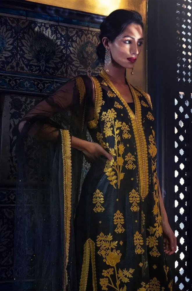 Sobia Nazir - 3PC Linen Heavy Embroidered Shirt With Bamber Embroidered Dupatta - R0108 royalpret