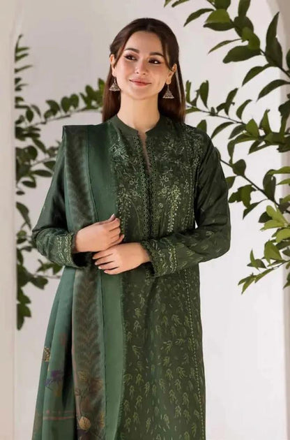 Sobia Nazir - 3PC Unstitched Dhanak Embroidered Shirt with Printed Shawl - RF1301 royalpret