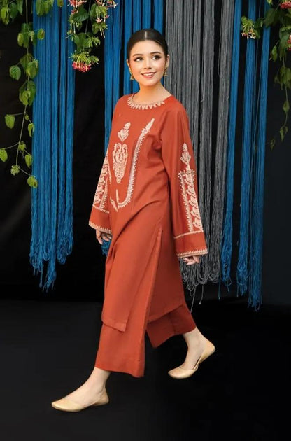 Urge - 2PC Unstitched Dhanak Embroidered Shirt with Plain Trouser - RF1187 royalpret