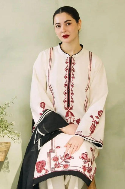 Zara Shah Jahan - 3PC Lawn Embroidered Shirt With Slub Lawn Printed Dupatta And Lawn Trouser - RF1046 royalpret