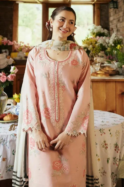 Zara Shah Jahan - 3PC Unstiched Lawn Embroidered Shirt With Slub Net Dupatta - RF1096 royalpret