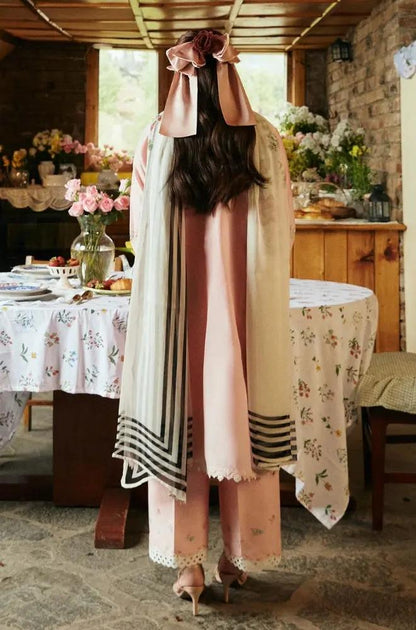 Zara Shah Jahan - 3PC Unstiched Lawn Embroidered Shirt With Slub Net Dupatta - RF1096 royalpret