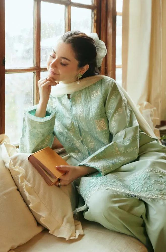 Zara Shah Jahan - 3PC Unstiched Lawn Embroidered Shirt with Printed Slub Net Dupatta - RF1098 royalpret