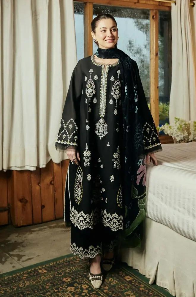Zara Shah Jahan - 3PC Unstiched Lawn Embroidered Shirt with Slub Net Dupatta - RF1097 royalpret