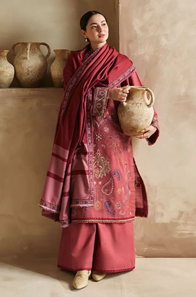 Zara Shah Jahan - 3PC Unstitched Dhanak Embroidered Shirt with Digital Printed Dhanak Shawl and Trouser - RF1129 royalpret