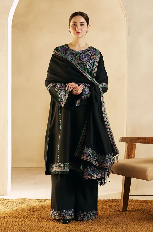 Zara Shah Jahan - 3PC Unstitched Dhanak Embroidered Shirt with Embroidered Back and Embroidered Dhanak Dupatta and Trouser - RF1143 royalpret
